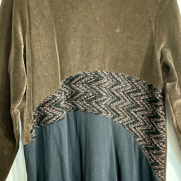 Donna Jessica Asymmetrical Oversized Tunic Top Shirt Large Brown Vintage Lagen… - Picture 3 of 8